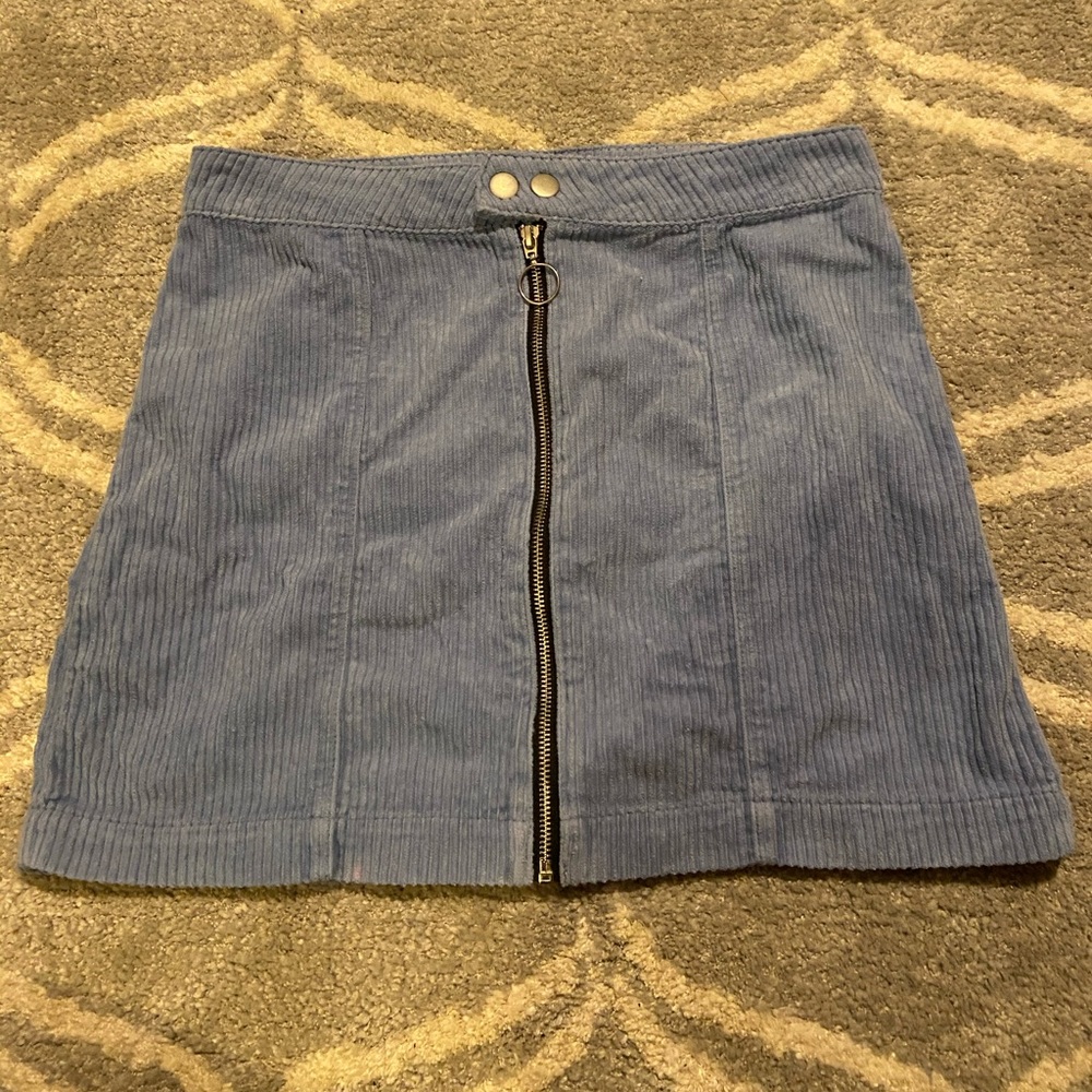 Blue corduroy mini skirt